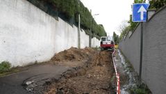 Obras para la ampliaci�n de la red de saneamiento en Sebasti�n Mart�nez Risco, en A Coru�a.