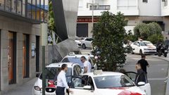 Foto de archivo de una parada de taxis en el centro de Vigo