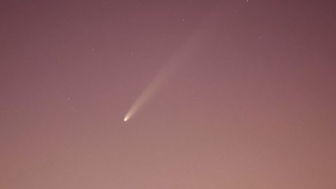 El cometa Comet C/2023 A3 (Tsuchinshan-ATLAS) capturado en Gran Canaria el pasado mes de septiembre, la primera vez que se pudo contemplar a simple vista desde la Tierra.