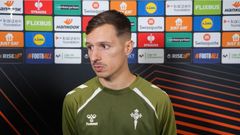 Bryan Zaragoza, tras el partido en el que se estren� como goleador con el Celta.