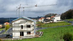 Construcci�n de una vivienda unifamiliar en Lal�n el pasado mes de marzo.