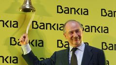 Rodrigo Rato, entonces presidente de la entidad, el da de la salida a bolsa de Bankia