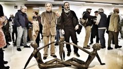 Manuel y Ant�n Buci�os, en la inauguraci�n de la muestra del CC Marcos Valc�rcel, que re�ne la obra de padre e hijo. 