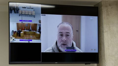 Imagen del acusado declarando por videoconferencia desde la c�rcel