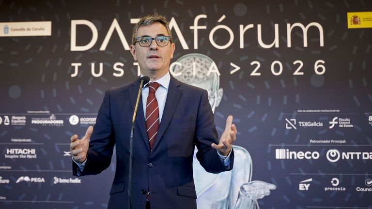 El ministro F�lix Bola�os este viernes en la clausura de DATAF�rum en A Coru�a
