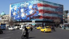 Cartel antiamericano en el centro de Teher�n.