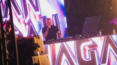 Imagen de archivo de Juan Mag�n en un concierto este verano en Galicia.
