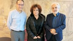 Marta del Arco y Valent�n Escudero (a la derecha), en la presentaci�n de la herramienta que tuvo lugar en Oviedo