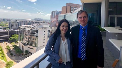 A neurocient�fica galega Sonia Villapol co seu home, o tam�n cient�fico Todd Treangen