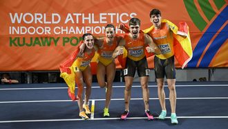 Paula Sevilla, Blanca Herv�s, Markel Fern�ndez y David Garc�a logran la medalla de plata en el mundial de atletismo