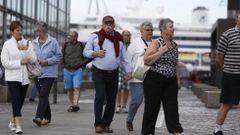 Llegada de tres cruceros al puerto de A Coru�a