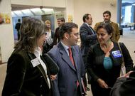 Rosa Quintana, Carlos Dom�nguez y Ana Miranda, ayer en el Parlamento en Bruselas.