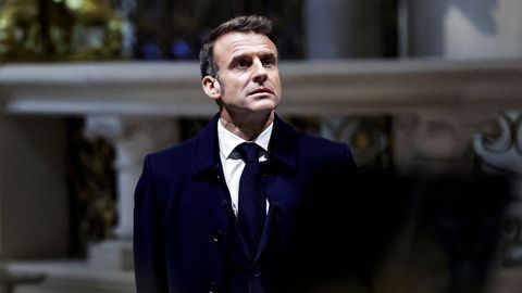 Macron, el 29 de noviembre durante una visita a la catedral de Notre-Dame.