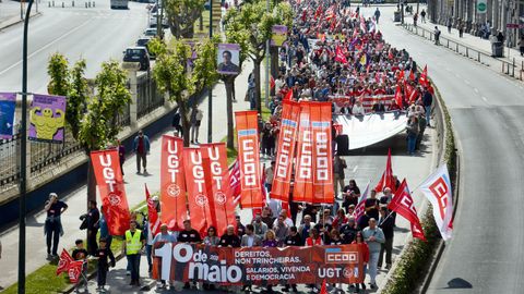 Marcha del Primero de Mayo en A Coru�a.