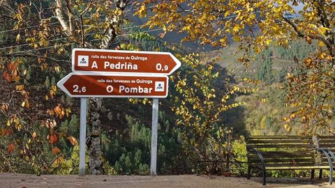 Uno de los letreros que acaba de instalar el Ayuntamiento de Quiroga para sealizar la Ruta das Fervenzas