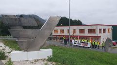 Imagen de la huelga en EV (Electromec�nicos Viveiro) para reclamar mejoras en el convenio del sector del metal en la provincia de Lugo.