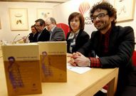 El editor Alvarellos, en primer t�rmino, ayer en la presentaci�n.