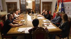 La reuni�n en la Deputaci�n en la que la presidenta, Carmela L�pez, anunci� las medidas
