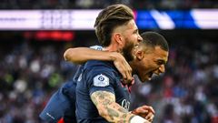 Sergio Ramos y Kylian Mbapp.Sergio Ramos y Kylian Mbapp en el PSG