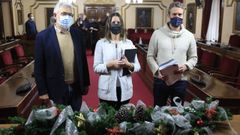 Miguel Fern�ndez, Lara M�ndez y Rub�n Arroxo presentaron las cuentas del Concello para el 2022