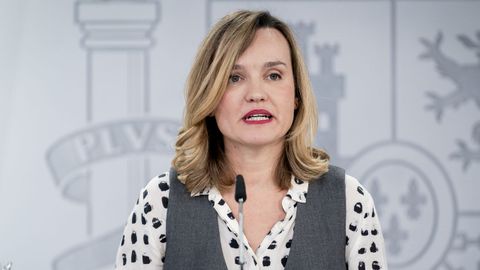 La ministra de Educaci�n, Formaci�n Profesional y Deportes y portavoz del Gobierno, Pilar Alegr�a, durante una rueda de prensa tras la reuni�n del Consejo de Ministros.