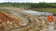 Obras de la A-54 en el l�mite entre Lugo y A Coru�a