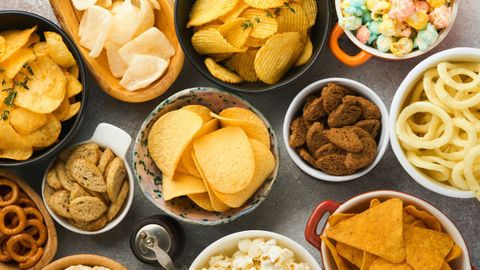 Foto de archivo de distintos aperitivos