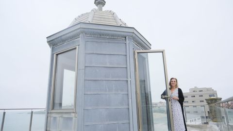 Isabel Ruso, en la estaci�n del Eusebio da Guarda, desde la que se sigui� el eclipse de 1905 en A Coru�a.