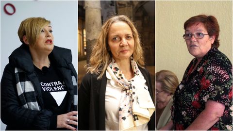 Ana Saavedra, presidenta de Mirabal; la realizadora Zaza Ceballos; y la fundadora de Alar, Marij Daz