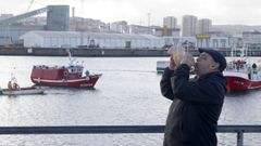 Concentraci�n de marineros de varios puertos en el muelle coru��s de O Parrote, el 19 de enero del 2026, por los nuevos controles a la pesca de bajura.