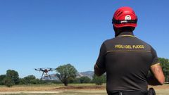 Un dron de los bomberos de Italia que opera con tecnología de Centum