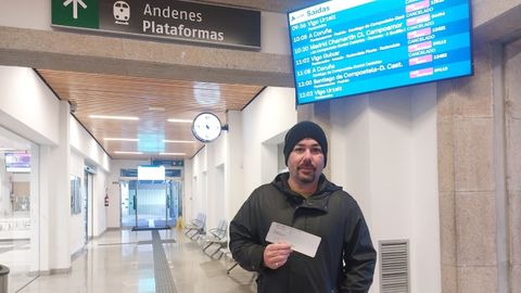 Afectado en Vilagarc�a por la cancelaci�n de servicios ferroviarios�por el temporal