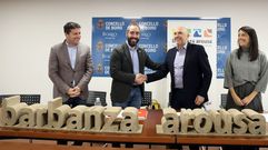 Los alcaldes Jos� Ram�n Romero, Juli�n Bustelo, Jos� Carlos Vidal y Mar�a Sampedro