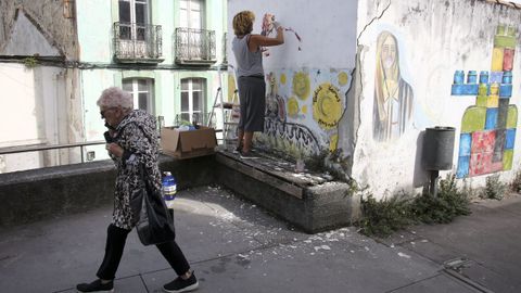 Meninas de Canido en la calle Riego, donde trabaja Marisa Cceres