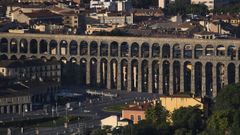 Vista del acueducto de Segovia.