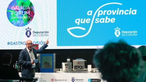 El vicepresidente de la Diputacin de A Corua, Xos Regueira, durante el Frum Gastronmico.