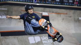 Julia Benedetti, durante el Mundial de skate de Sao Paulo.