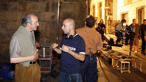 O director de �A noite que deixou de chover�, o compostel�n Alfonso Zarauza, na rodaxe do 2009
