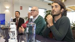 Alfonso Villares, Xos Mara Varela, Xos Regueira y Toni Varela, durante el foro en Razo.