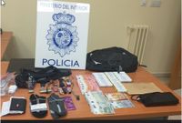 Enseres incautados a un sospechoso de robo con fuerza en Ourense