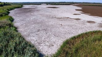 La sequ�a en el lago Tisza (Hungr�a)
