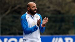 Manuel Pablo, durante un partido del Fabril de la pasada temporada.