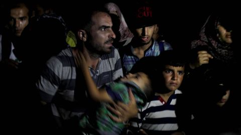 Refugiados en la frontera de Macedonia