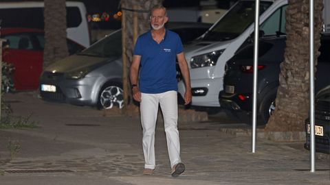 El rey, a su llegada al restaurante M�a en Palma de Mallorca
