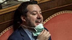 Mateo Salvini, en una sesi�n en el Senado para tratar la pandemia del coronavirus