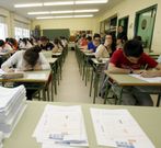 Alumnos del IES de Ortigueira en las pruebas de 2013 en Viveiro. 