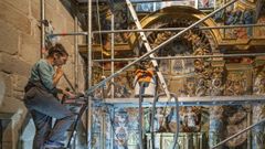 Los trabajos de restauraci�n del retablo de Bolmente comenzaron el pasado lunes.
