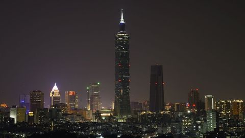 Vista del rascacielos Taipei 101, en Taiwn