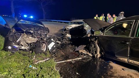 accidente Tineo.Estado en el que qued� el coche siniestrado