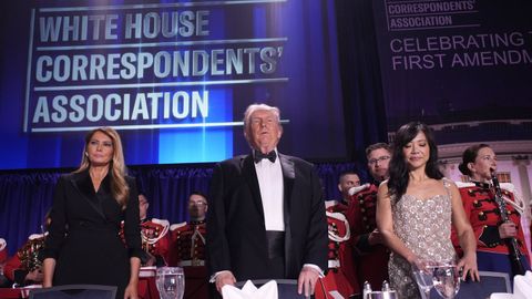 Donald Trump, en el inicio de la cena de corresponsales en el hotel Hilton.